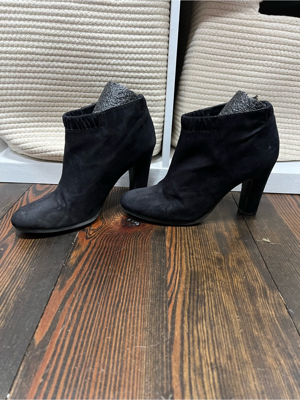 Women’s Black Suede Ankle Booties - Classic Heeled Boot